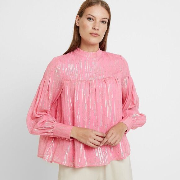 New Birgitte Herskind Ilse Silk Striped Blouse - Picture 2 of 15